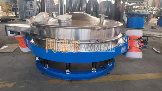 Ατσάλι από ανοξείδωτο χάλυβα 400mm~2100mm 1~2 Decks Low Profile Flow Through Inline Vibrating Control Sieve Vibro Sieve για σοκολάτα σε σκόνη με διπλό κινητήρα