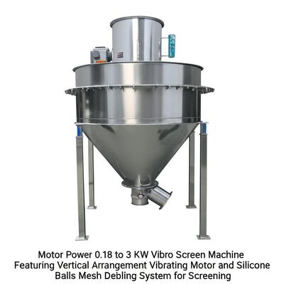 Δύναμη κινητήρα 0,18 έως 3 KW Vibro Screen Machine Featuring Vertical Arrangement Vibrating Motor and Silicone Balls Mesh Debling System for Screening (Μηχαιριστήρας Vibro με κατακόρυφη διάταξη)